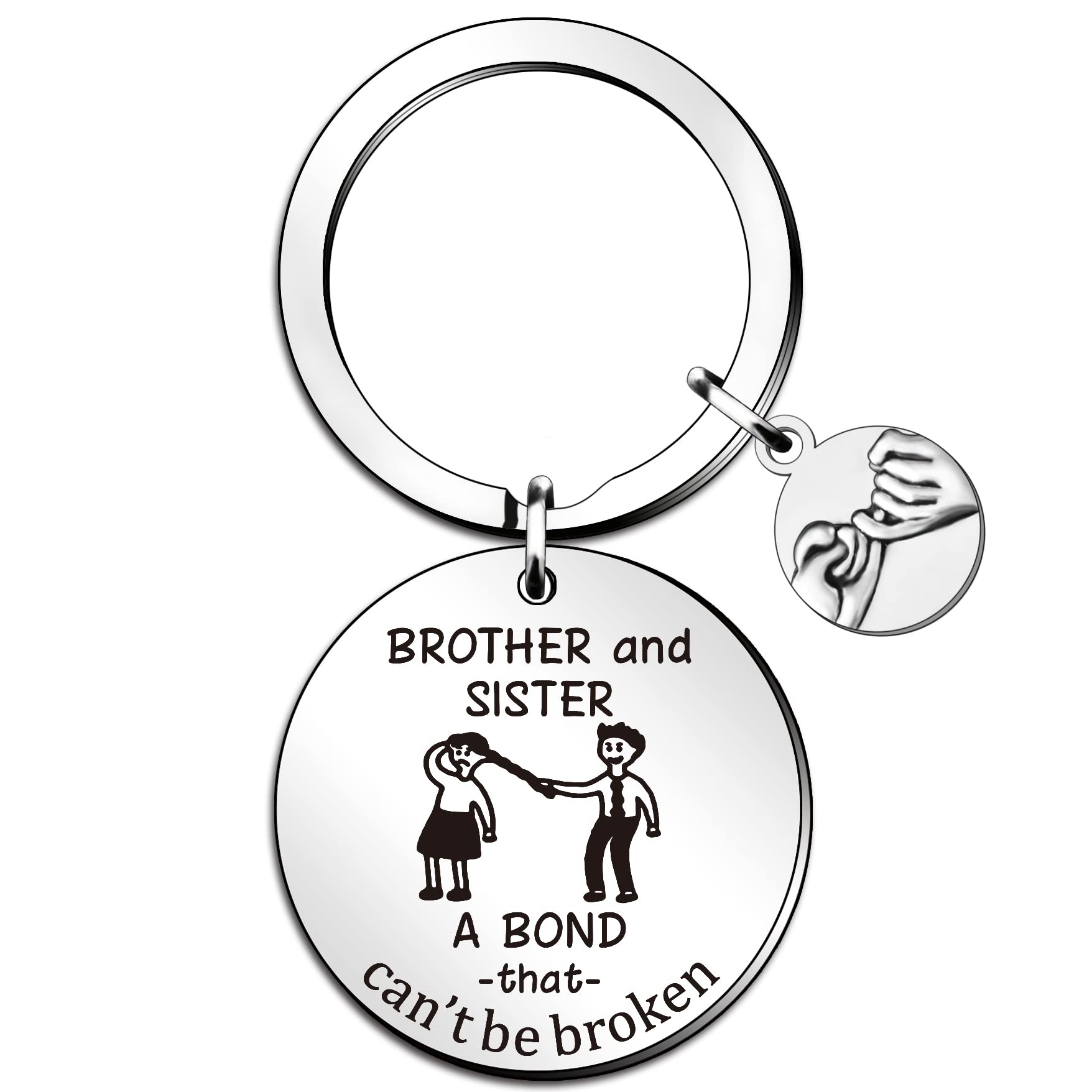 SMARGOFunny Sister And Brother Keyring Birthday Gifts for Sister From Brother Graduation Christmas Birthday Gift for Little Sister From Big Brother To Little Brother From Big Sister