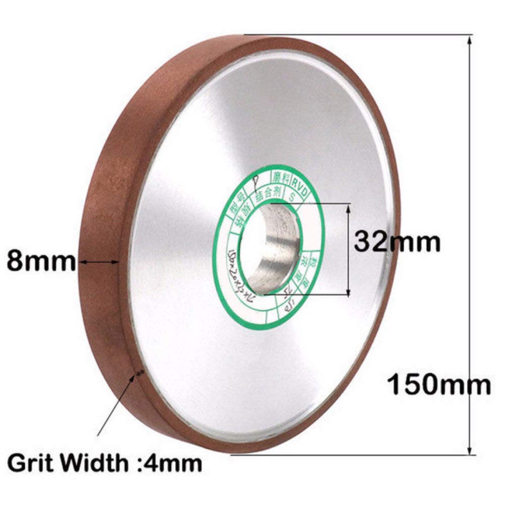 150mm 6 pollici diamante mola disco fresa in metallo duro smerigliatrice metallo 5/4 fori lucidatura metalli taglio rettifica leghe dure, P150 8 32 4