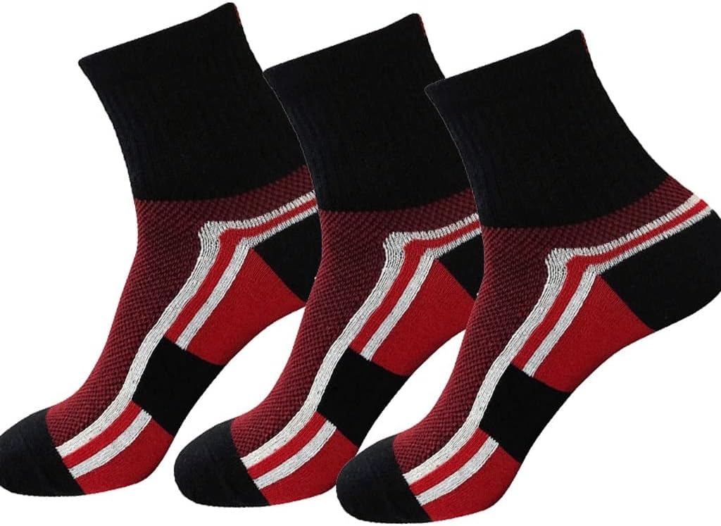 JSEIAJB 3 Pairs Men's Cotton Socks Cycling Sports Socks Running Socks Men's Men's Socks