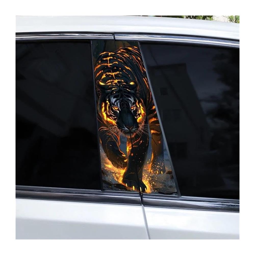 Decorative Items 2pcs Blue Eyes Wolf Car B-Pillar Sticker DIY Car Center Column Decal Waterproof(O)