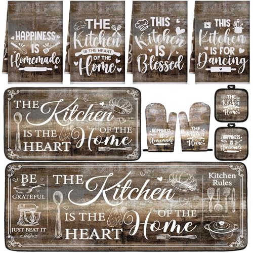 Fourluoo 10 Pcs Farmhouse Home Kitchen Decor Set 4 Kitchen