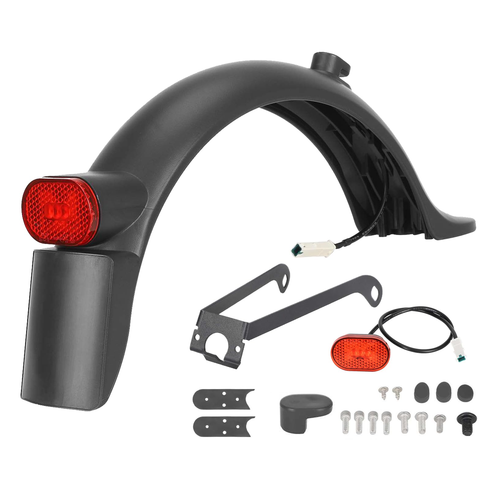 Guardabarros para Patinete Xiaomi, Soporte de Metal, Marco de Matrícula Integrado, Luz Trasera Grande, Estable y Duradero, Guardabarros Trasero para Xiaomi M365/Pro/Pro 2/1S/Essential/Mi 3