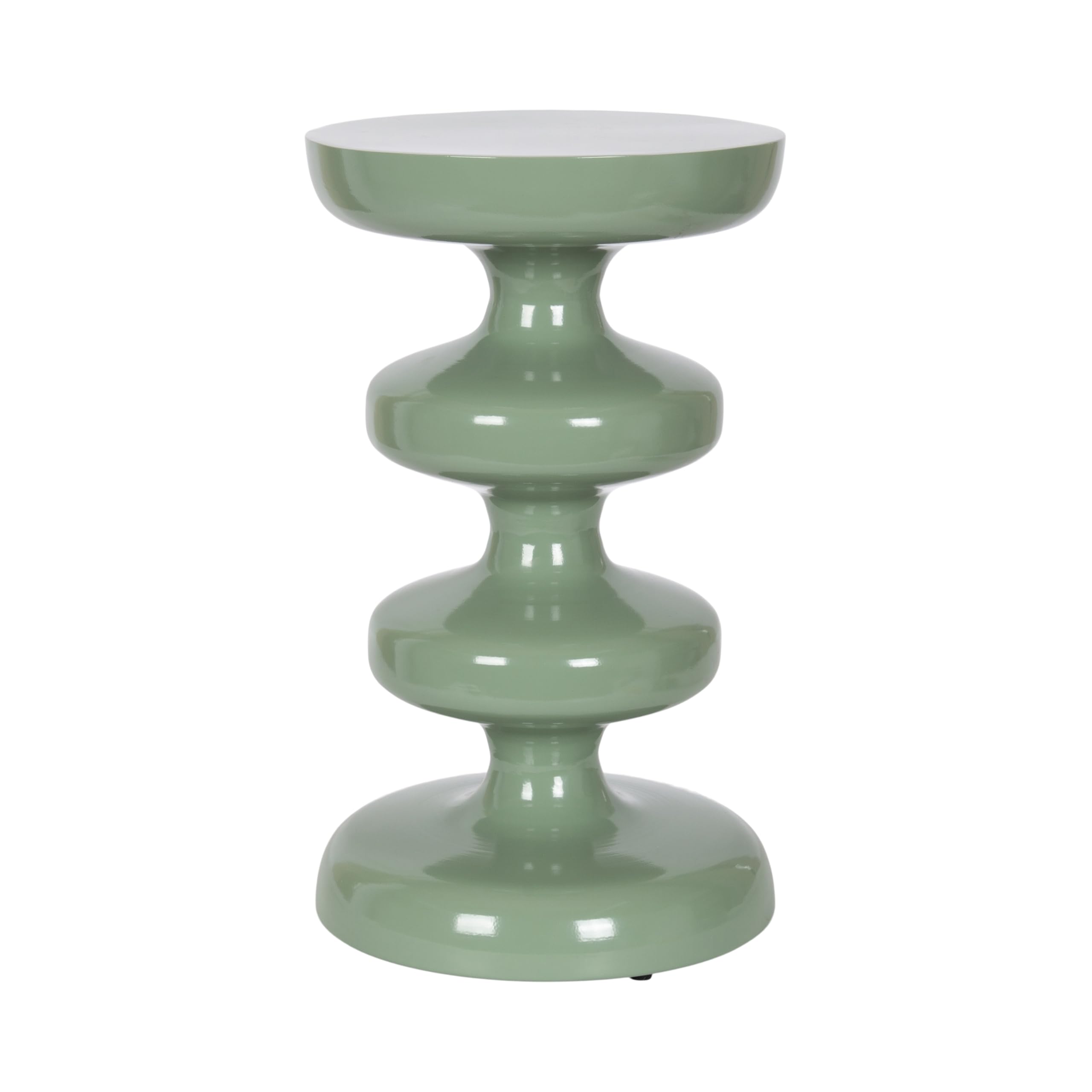Kate and Laurel Fondi Modern Metal Round Side Table, 12 x 12 x 21, Green, Dorm Living Room Stacked Bubble End Table for Use as Bedroom Nightstand or Outdoor Patio Decor Option