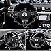 Queen's Auto Steering Wheel Cover with Noble Crown + Bling Diamond + Exquisite Lattice Design + Soft Leather Stylish + Elegant Car Series Universal 15