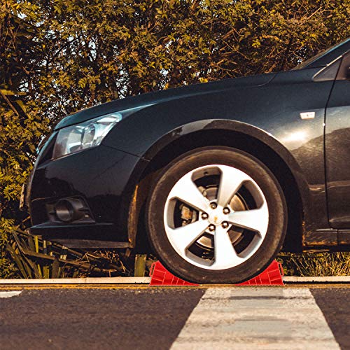 Homeon Wheels Rv Camper Large Wheel Chocks With Handle And Rope For Safety-Car Chocks, Tire Chocks, Trailer Solid Heavy Duty Wheel Chocks-2 Packs.(Red) #TOP5