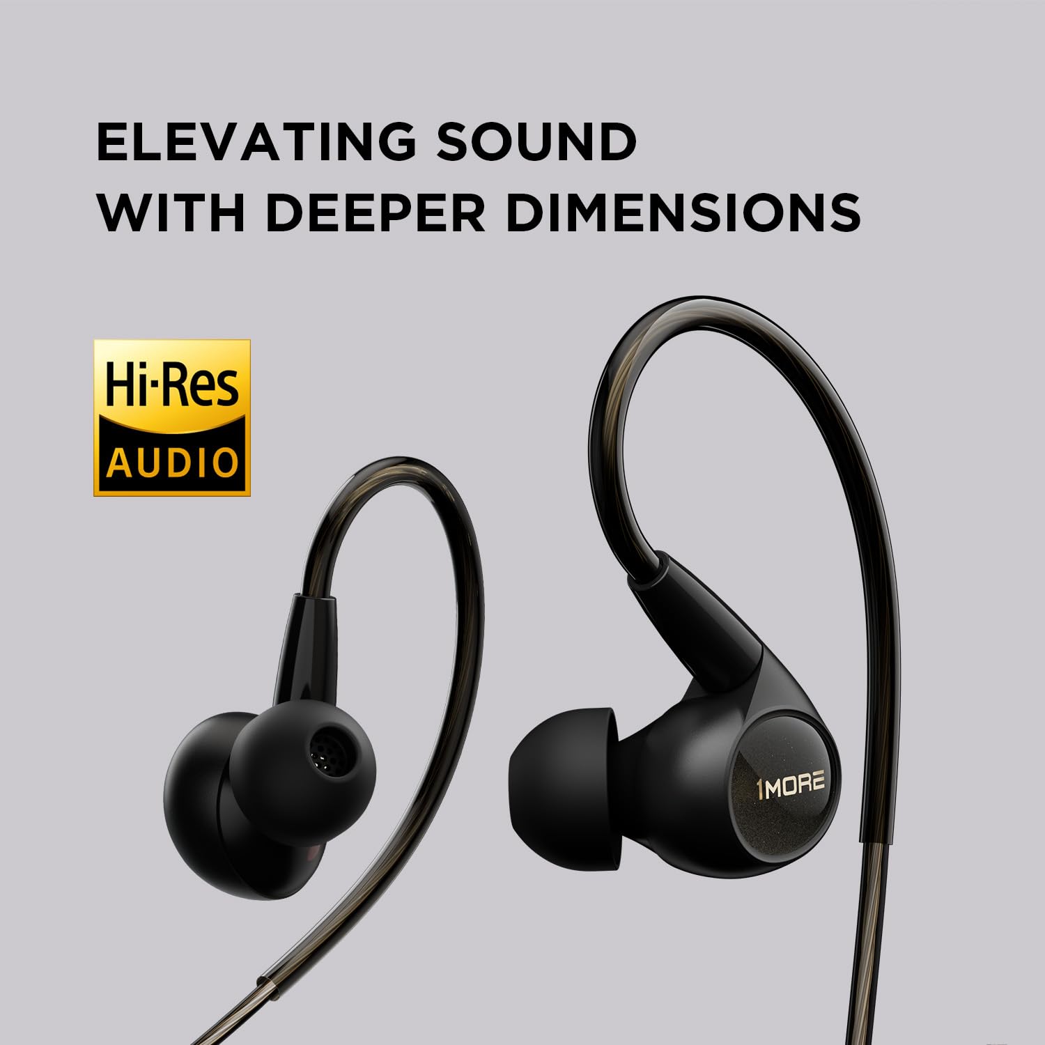 1MORE Penta Écouteurs intra-auriculaires certifiés haute résolution HiFi filaire IEM, connecteur MMCX amovible, microphone MEMS et contrôle 3 en 1, pour smartphones/PC/tablette