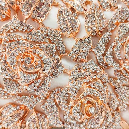 Image of Boutique De FGG Mini Flower Evening Bags For Women Formal,Party Rhinestone Clutch Purses,Wedding Floral Crystal Clutch Bag