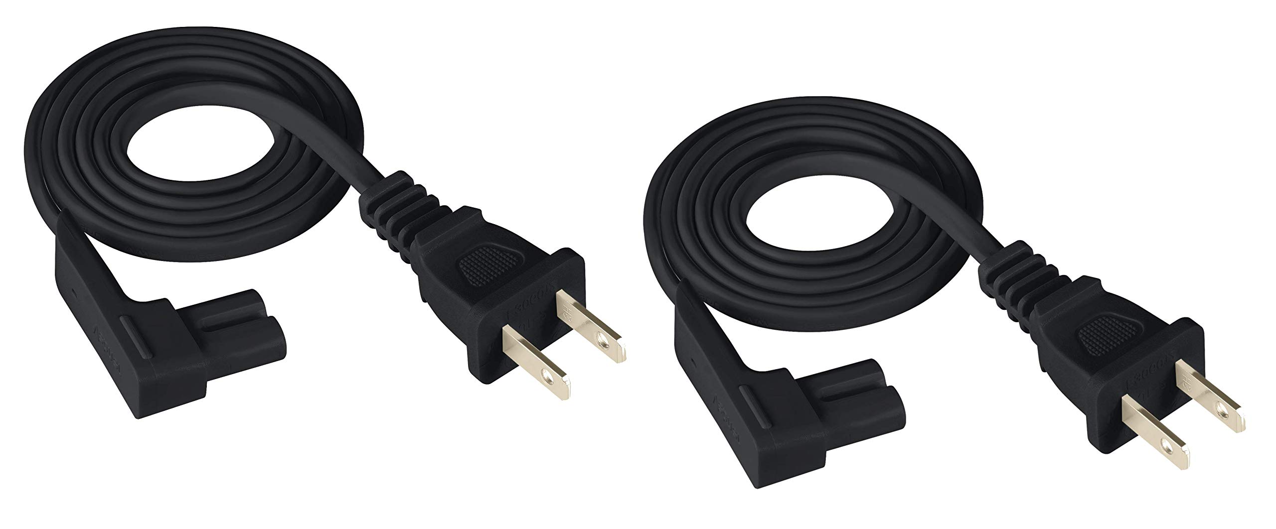 3-Foot 2-Pack Power Cord Compatible with Sonos One, Sonos One SL, Sonos Play-1 Speakers - Power Plug Cable (Standard, Black)