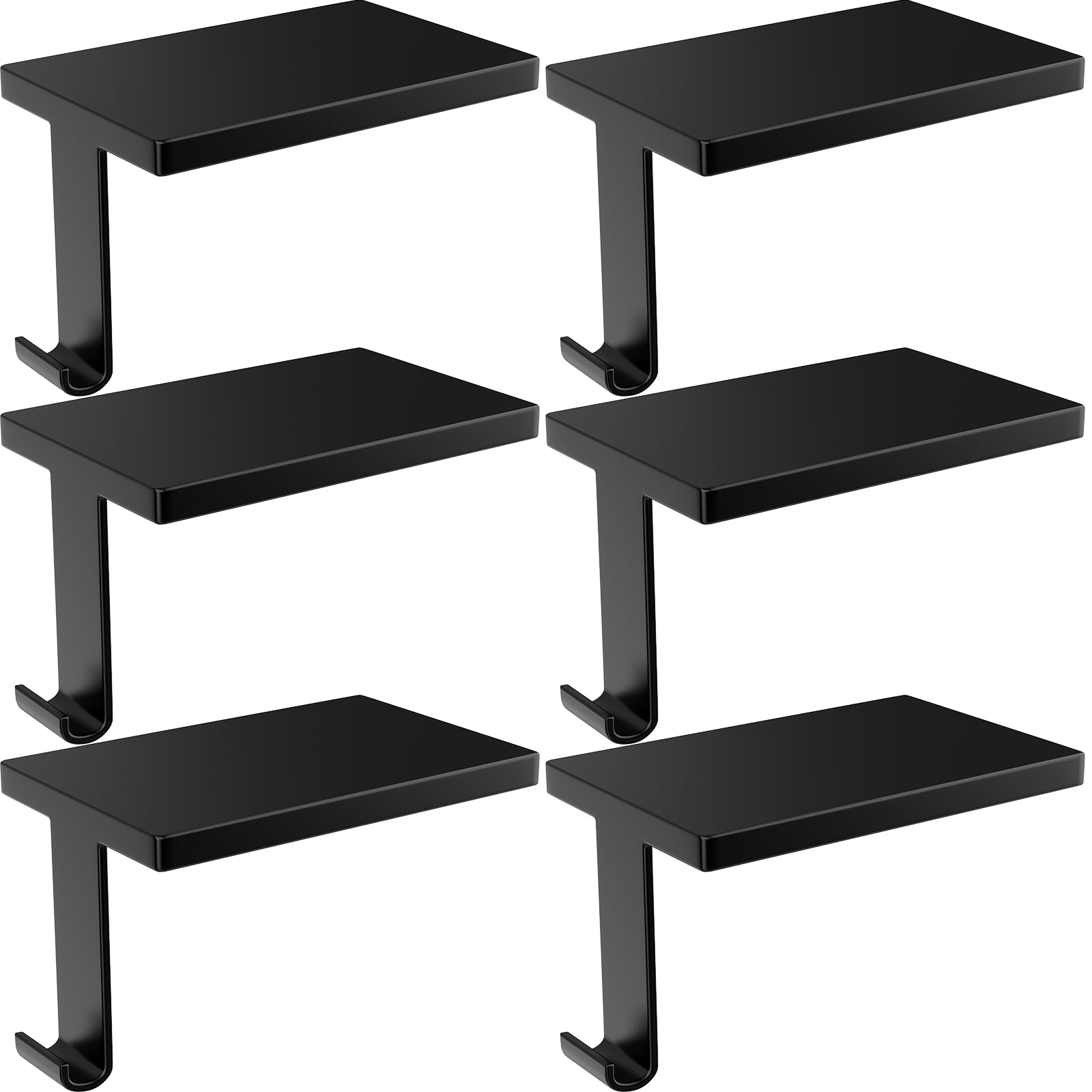 Tcevily 5 Pack Christmas Stocking Holder Stocking Hangers Mantel Hanging Hooks for Fireplace Weighted Stand Holder Bases for Xmas Party Freestanding Home Decoration (Black, 5)