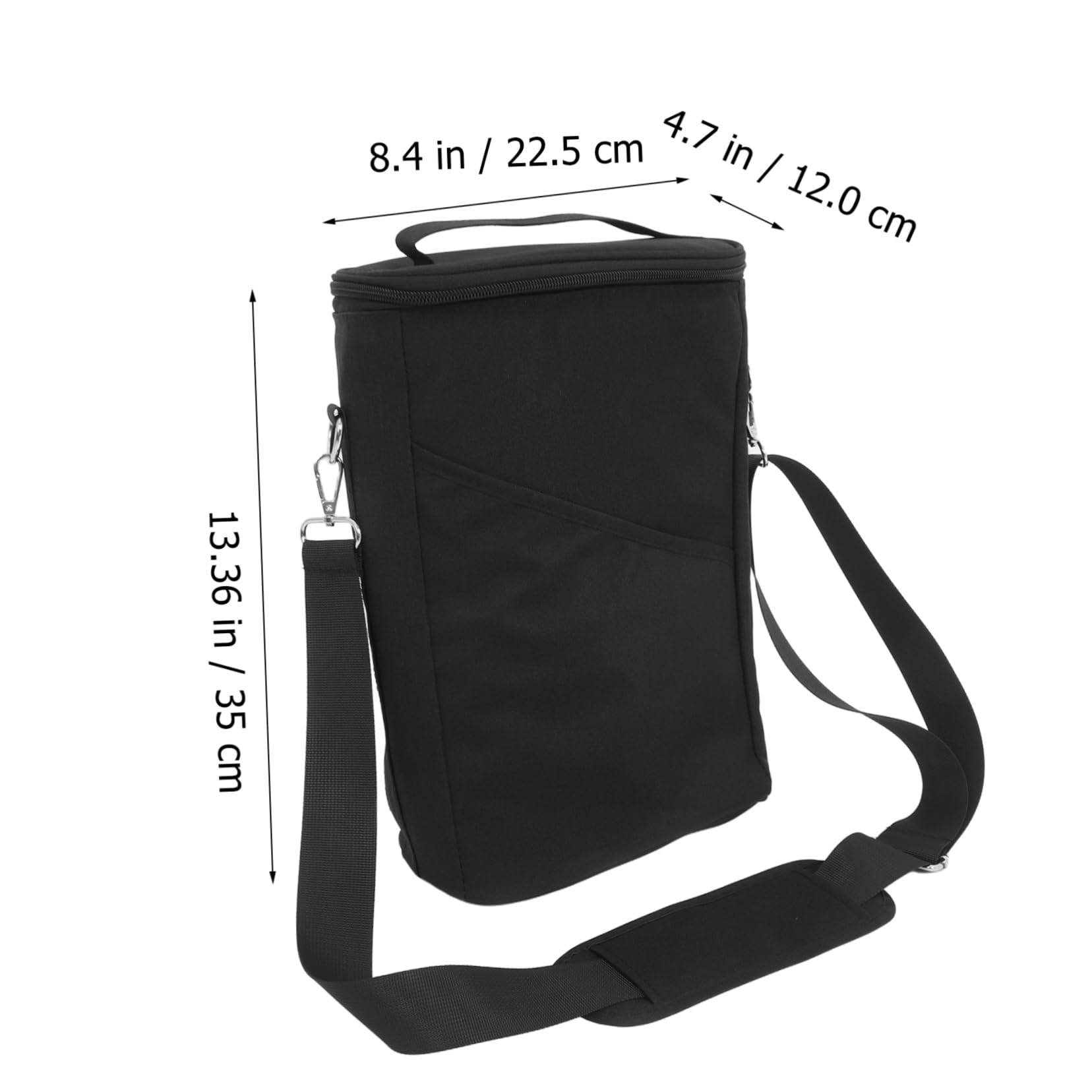 Weinflaschen Kühltasche für 2 Flaschen aus Oxford, Schwarz