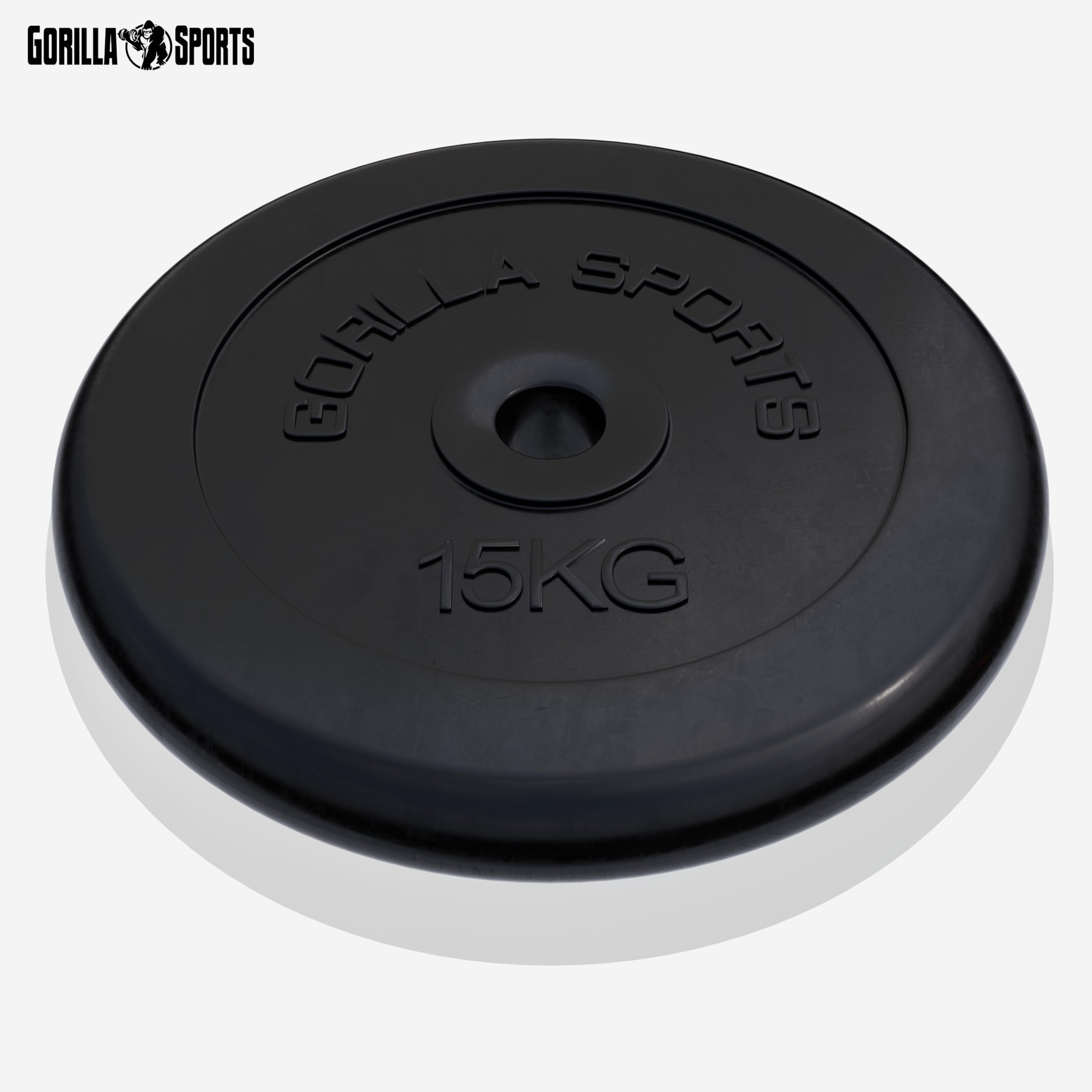 Gorilla Sports - Discos de Peso (0,5 kg, 1,25 kg, 2,5 kg, 5 kg, 10 kg, 15 kg, 20 kg, 25 kg), 15 kg