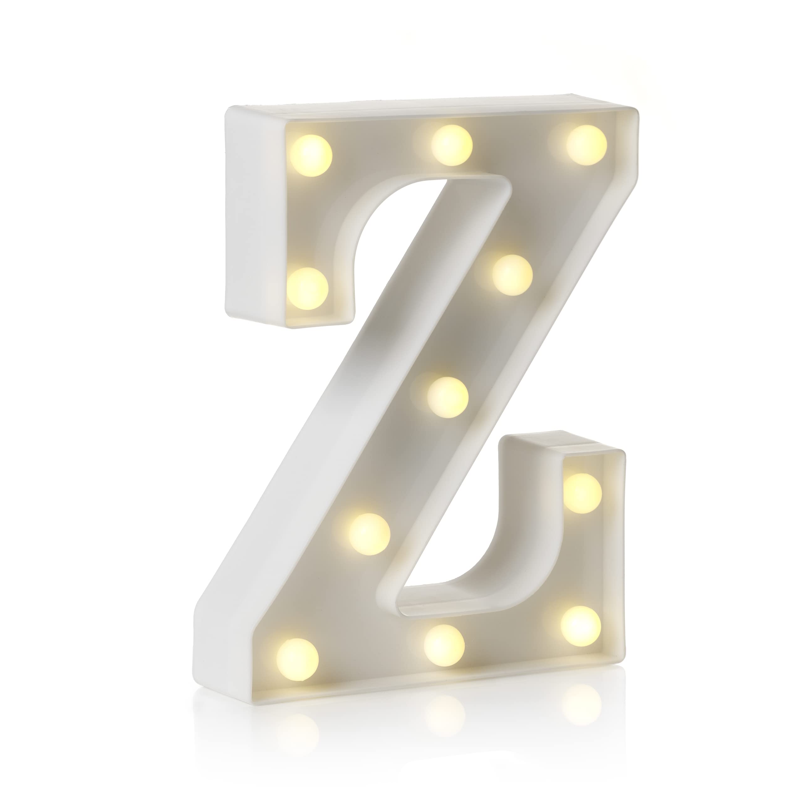 Auraglow LED Alphabet Letter & Number Light Sign Decorations, Lamp for Home Birthday Party Event, Night Lights, Battery Powered Letters And Numbers With Four Hour Timer (Z)
