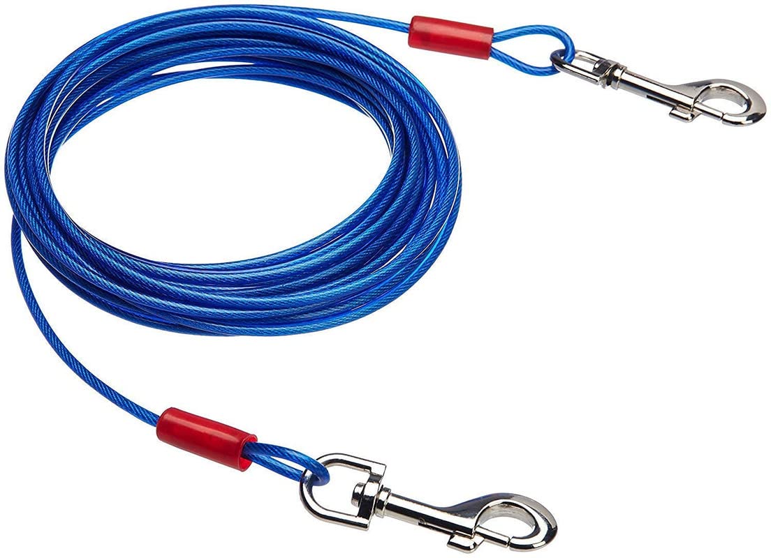 Pet Guard Imported Extra Strong Swivel 2 Snaps Tie-Out Cable/Leash for Dogs up to 60 LBS 15 Feet (Blue) 87 (B09V35R1SB) Amazon Price History, Amazon Price Tracker
