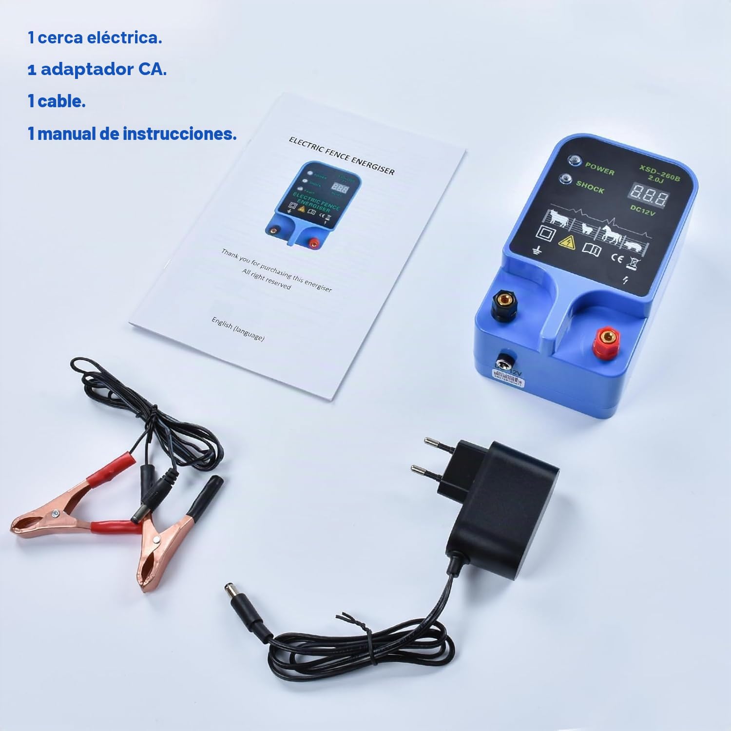 Pastor Electrico 10KM 2J Pastor Eléctrico para vallas Cerca Eléctrica Controlador 3Modos 230V Pastor Eléctrico de Poder Dispositivo Eléctrica Pastor para Granja Jardines Caballos Ganado Ovejas Cerdos