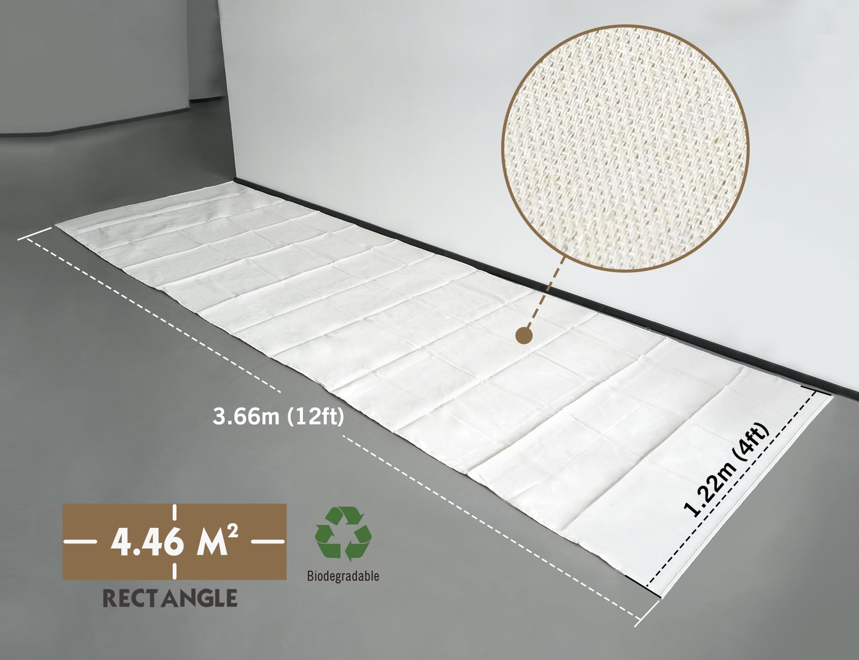 ROLLINGDOG Cotton Dust Sheets, 4ft x 12ft(1.22m*3.66m) - Image 2
