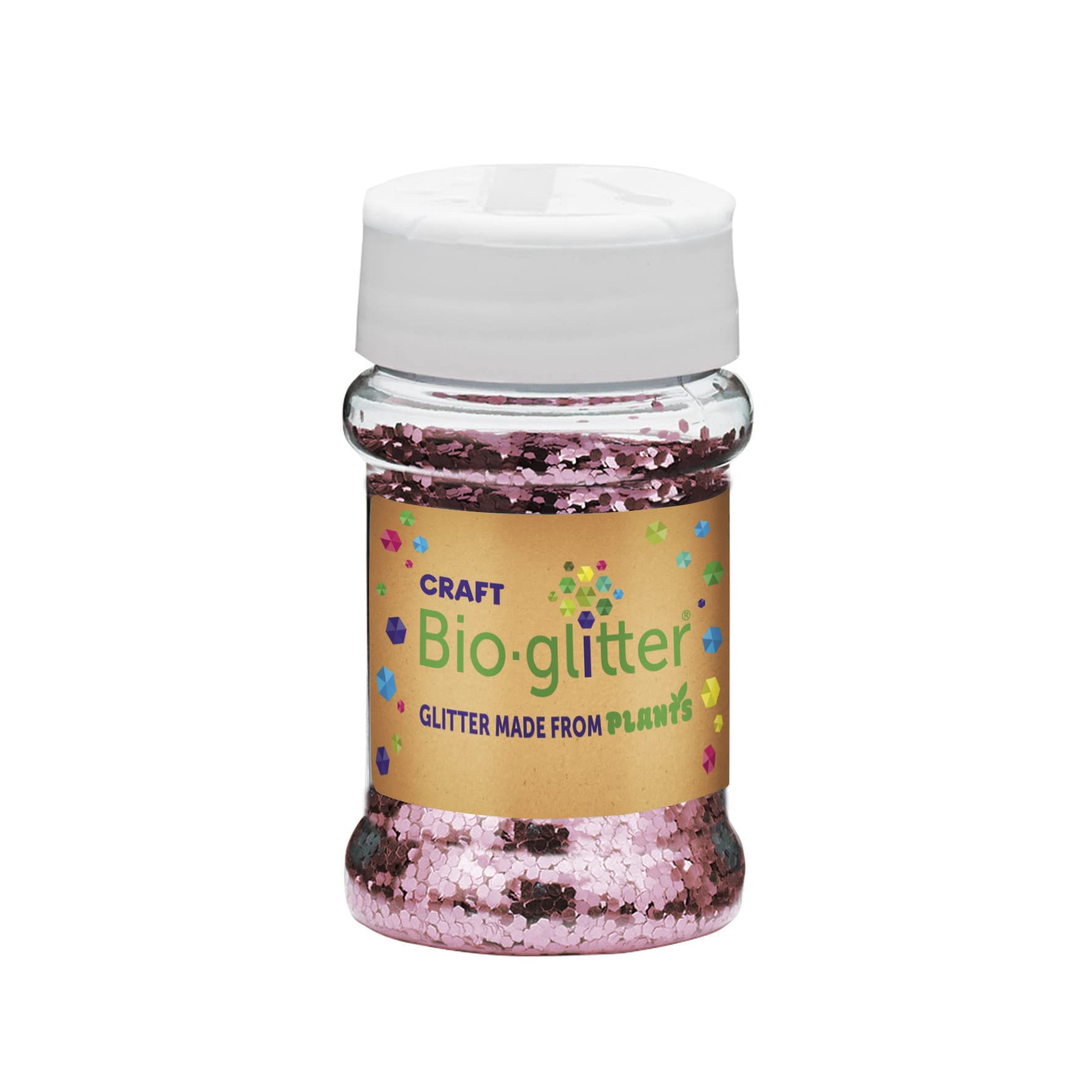 Craft Biodegradable Glitter, Chunky Glitter, Arts and Crafts for Kids, Card Making, Decorations, Candle Making, Eco-Friendly, Cruelty Free - Pink - 40g x 10
