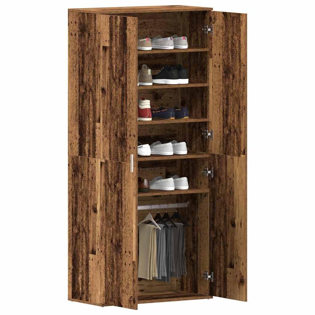 Scarpiera 80 x 39 x 178 cm in legno di ingegneria design contemporaneo