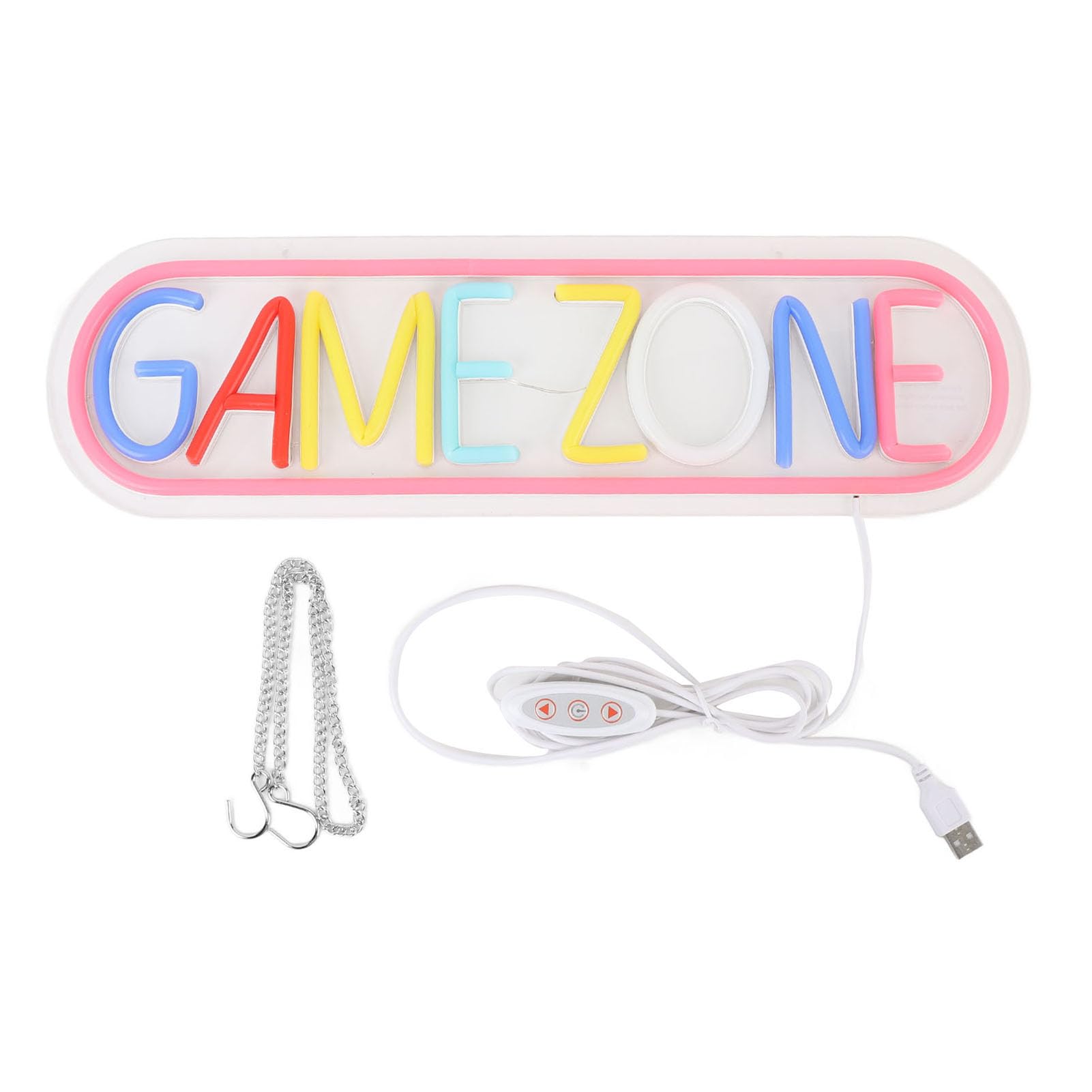 Lampada da Gioco a LED al Neon USB, Luce al Neon per Sala Giochi Lampada da Gioco Decorazione con Gancio per Appendere Camera da Letto Scrivania
