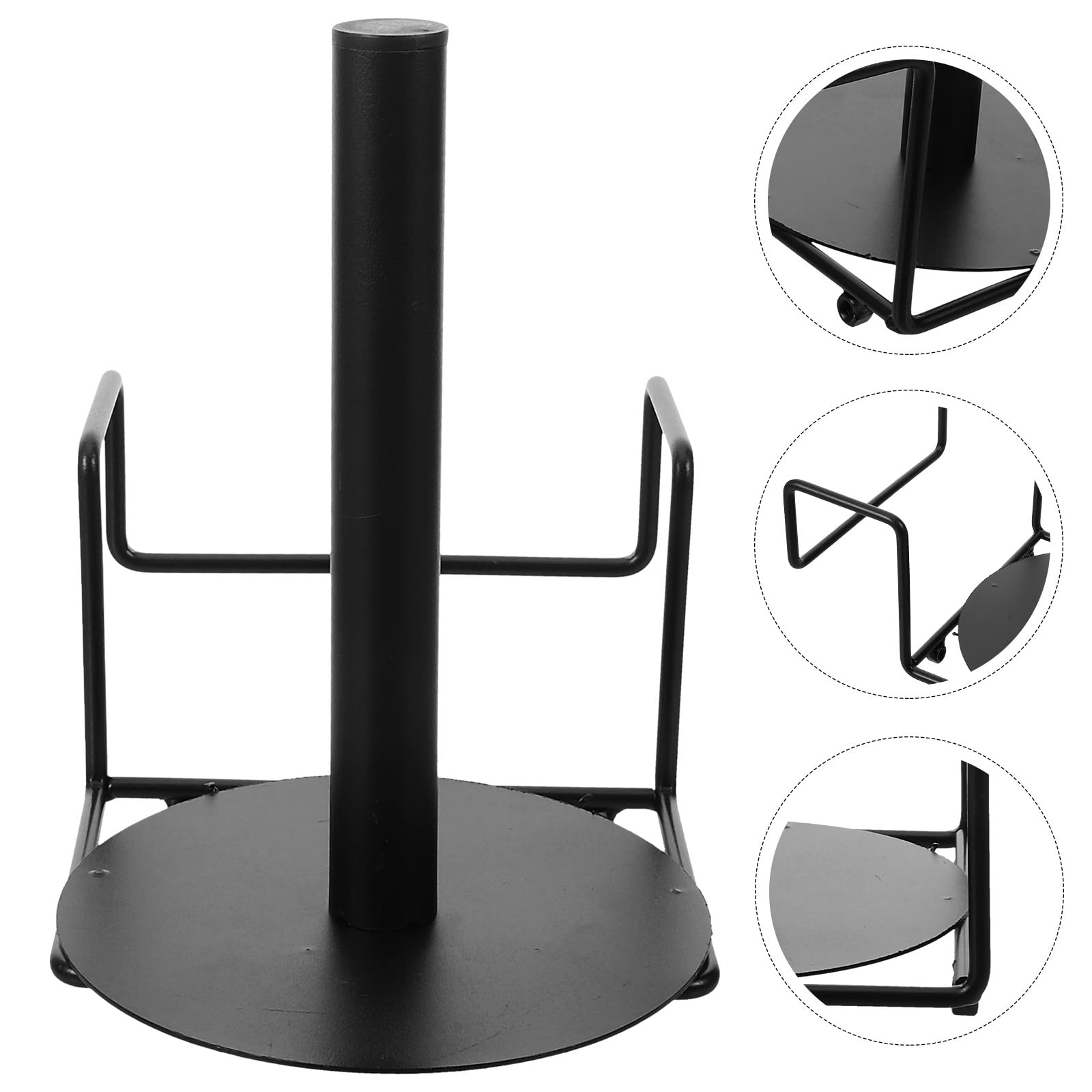 jojofuny Soporte Dispensador Diseño Simple Superficie Lisa de Acero Inoxidable Negro y de Rollos de Bolsas de Supermercado para Entorno de Supermercado