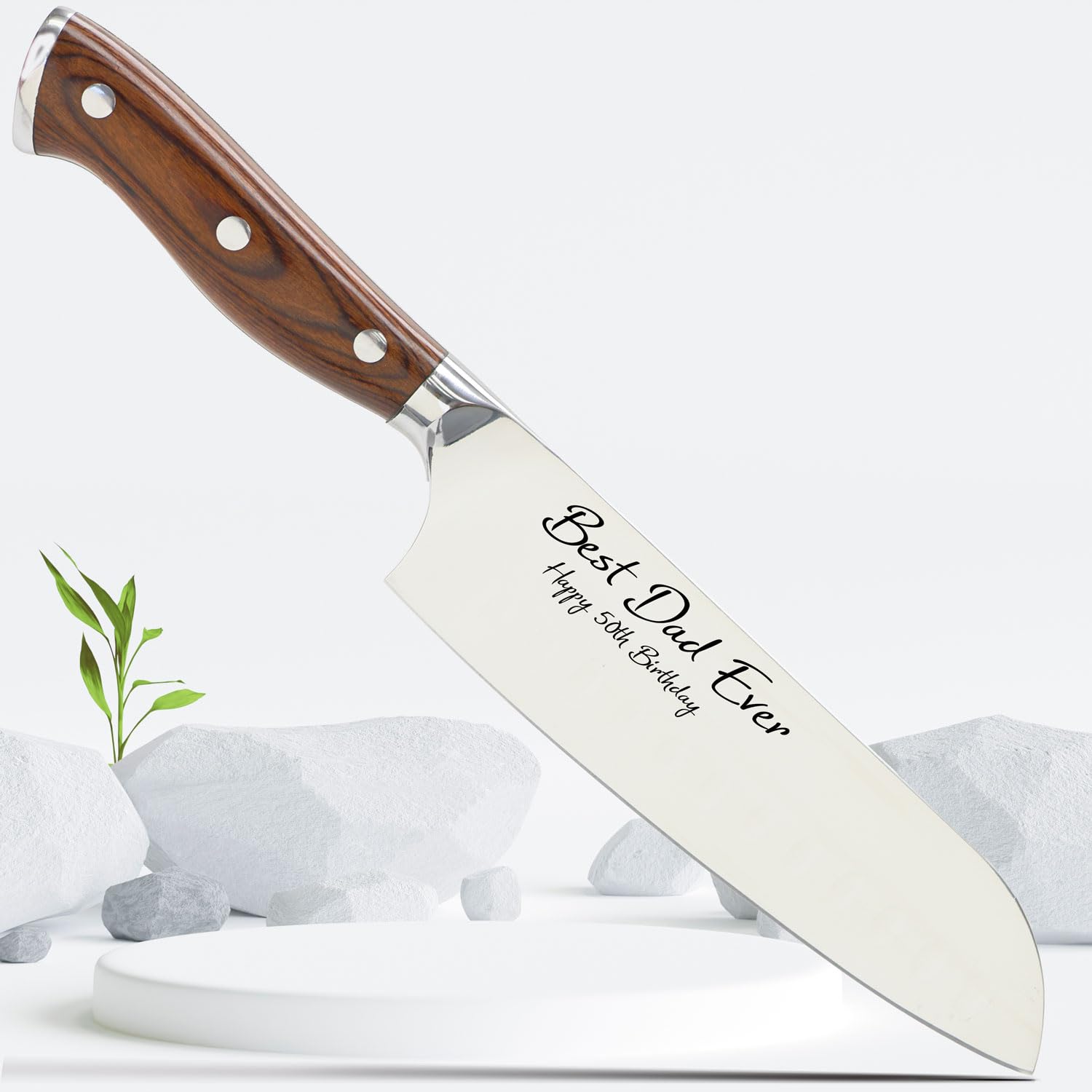 Santoku Knife Stainless Steel Professional Custom Engraving Kitchen Chef’s Knife 7 Inches Personalized