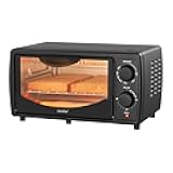 COMFEE' Toaster Oven Countertop, Small Toaster Ovens Combo 4 slice, Mini Oven for 9