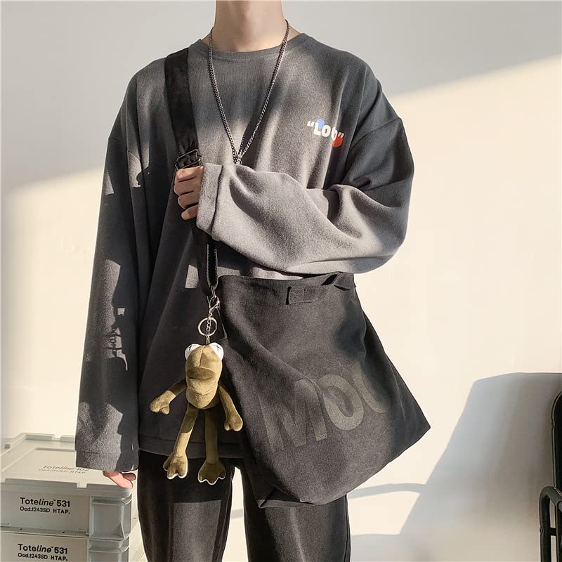 Sumleno Canvas Messenger Vintage Bag Alt Emo Crossbody Bag Goth Punk Shoulder Satchels Harajuku Grunge Handbag3