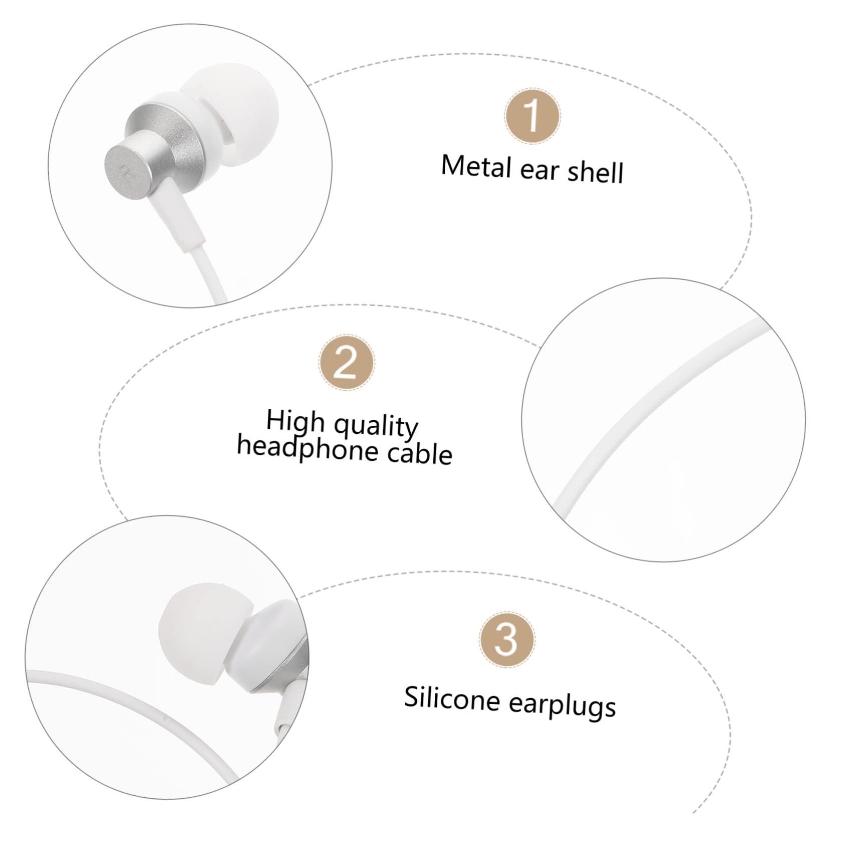 Gadpiparty 3 Piezas Gafas VR Auriculares Auriculares De Música Gafas VR Auriculares En La Oreja Auriculares IEM Auriculares con Cable En La Oreja Auriculares con Cable Accesorios