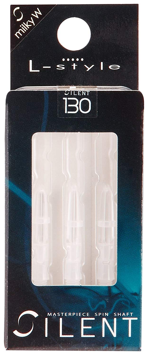 Lstyle Dart Shafts Spinning | Milky White | Extra Short 130 | 1 Set (3 Shafts) | for Soft Tip &amp; Steel Tip Darts