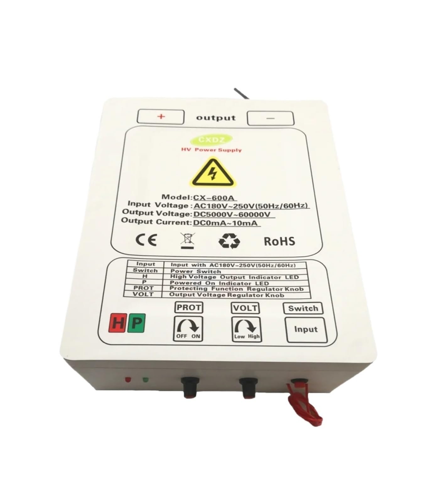 BACODLUL CX-600A High Voltage Power Supply with dimensions 320mm x 240mm x 105mm