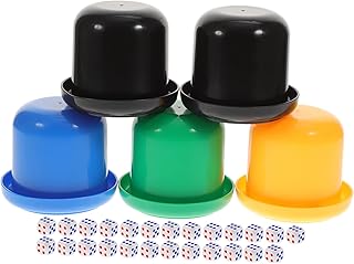 INOOMP Copo De 5 Peças Tampa Para Empilhamento De Copos Para Jogos De Dados Jogo De Dados Engraçados Jogo De Dados Forro Base Copo De Dados Dados Copo De Dados Jogo De