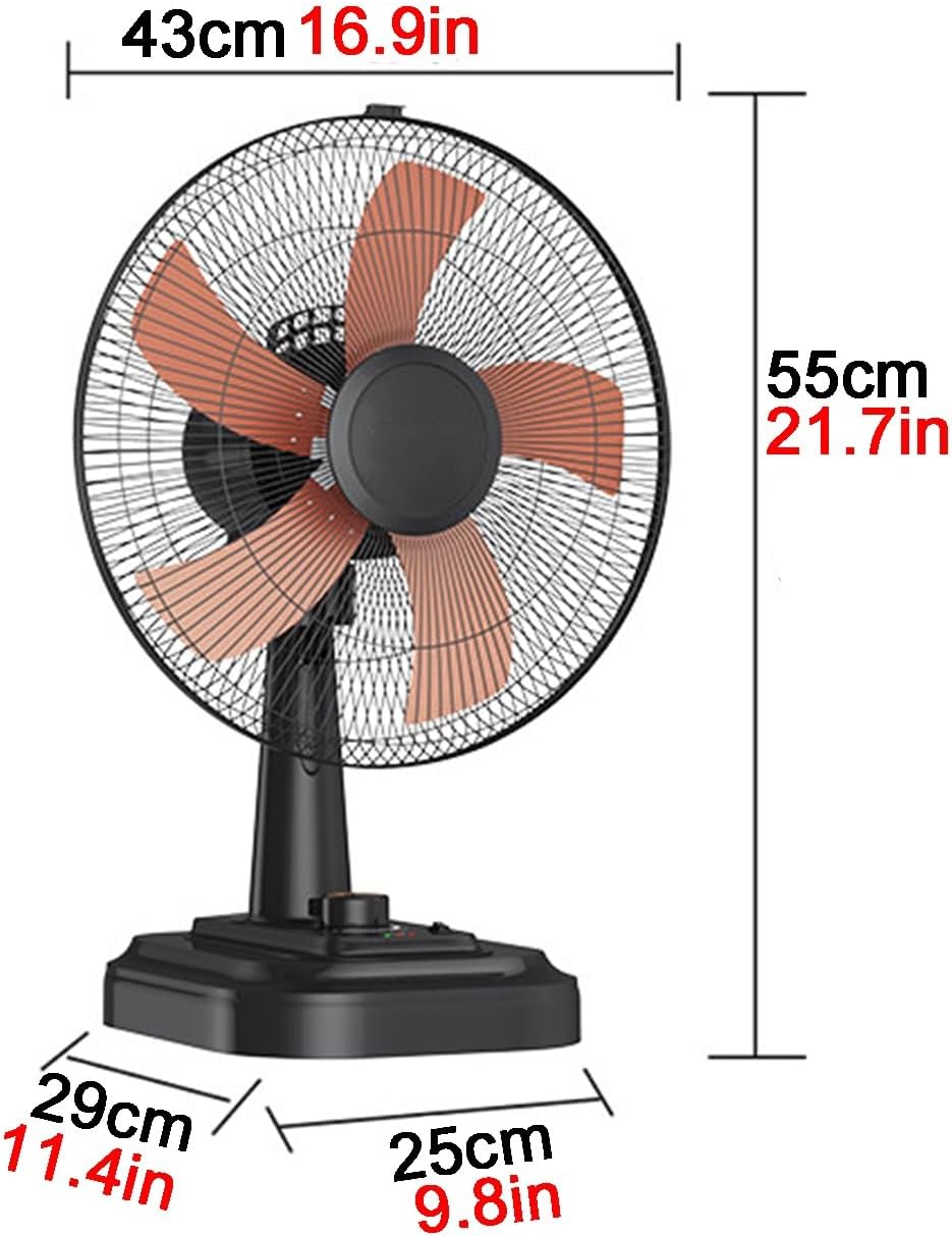 12V Solar-powered Fan, 5 Aluminum Alloy Blades, 3-speed Stepless Adjustment, Height 21.7 In, Desktop Fans, Automatic Oscillation, Reinforced Mesh Cover, Quiet Operate, for Living Rooms and Bedrooms