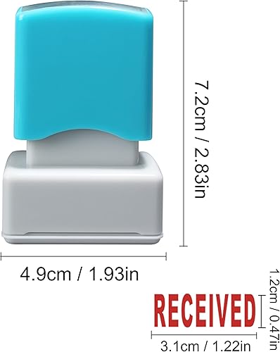 Miniatura 2 de WAFJAMF Sellos recibidos  Sello de goma autoentintado recibido sello de mensaje de tinta roja  grande