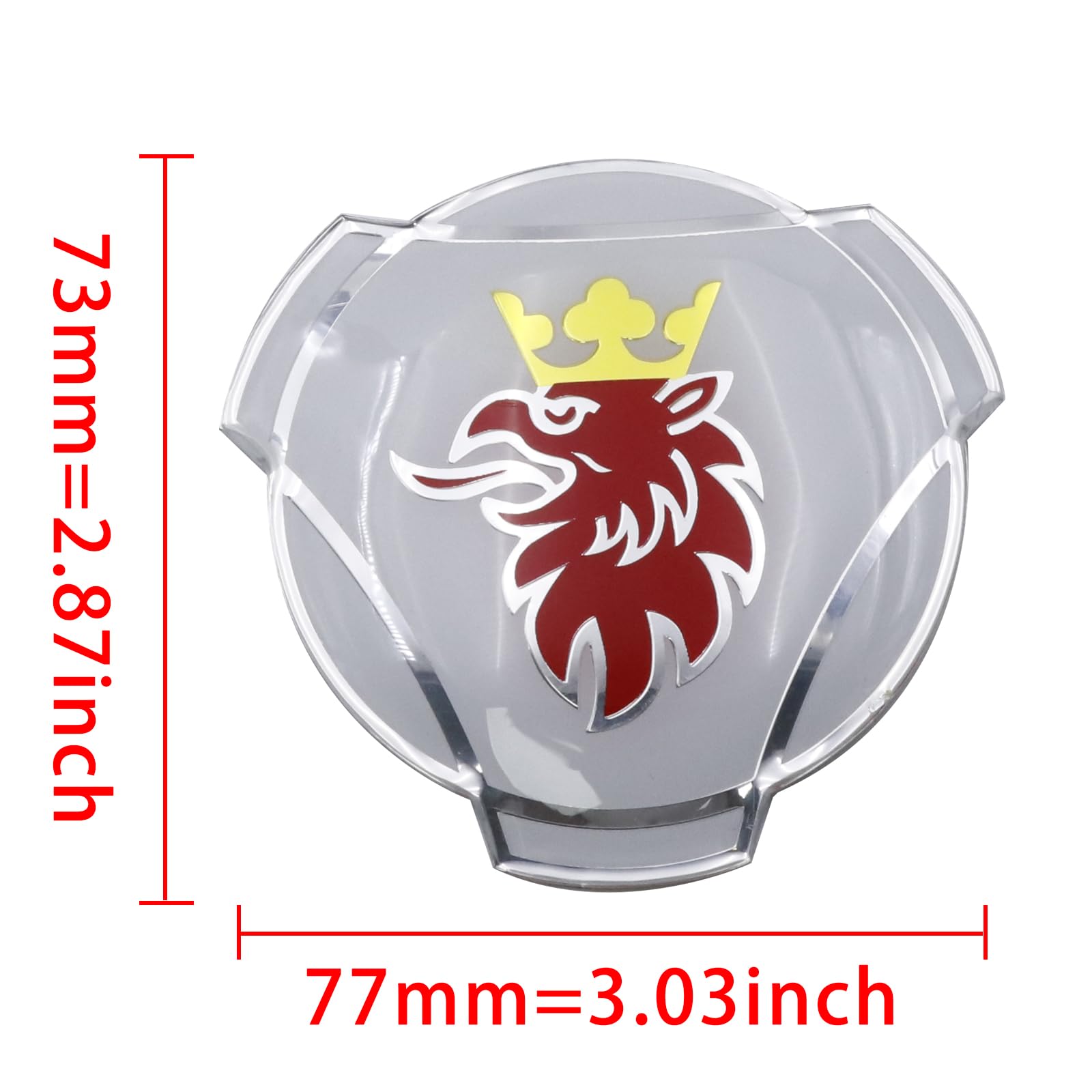 4 pièces de décalcomanies en aluminium Griffin pour autocollants d'emblème de badge de centre de roue de jante de camion Scania (blanc)