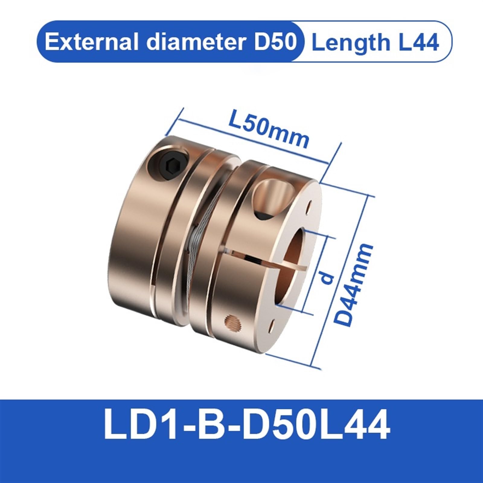 Accoppiatore a Disco Singolo D50 L44 Giunto a diaframma Flessibile Giunto Elastico Motore Passo-Passo 8mm da 10mm a 22mm(8x9)