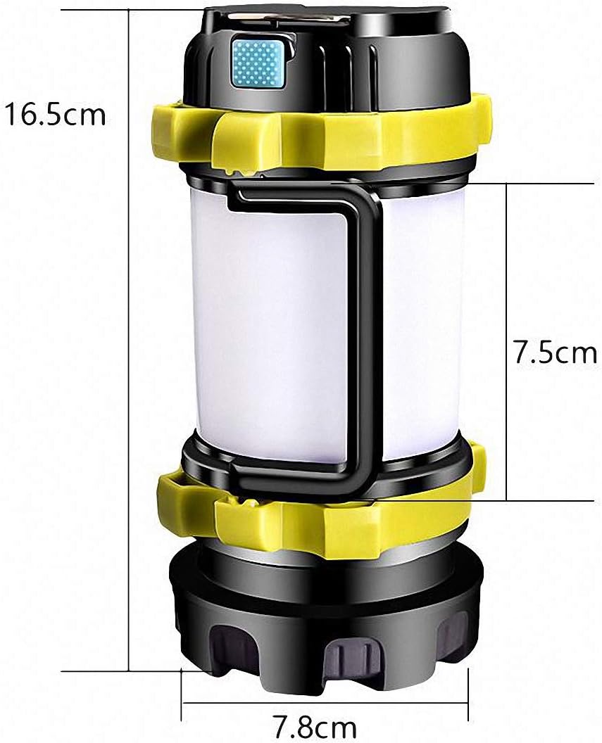Multifunction New Ultra Bright LED Rechargeable Camping Lantern with Hanging Outdoor Waterproof Flashlight for Hiking Fishing Power Cuts and More