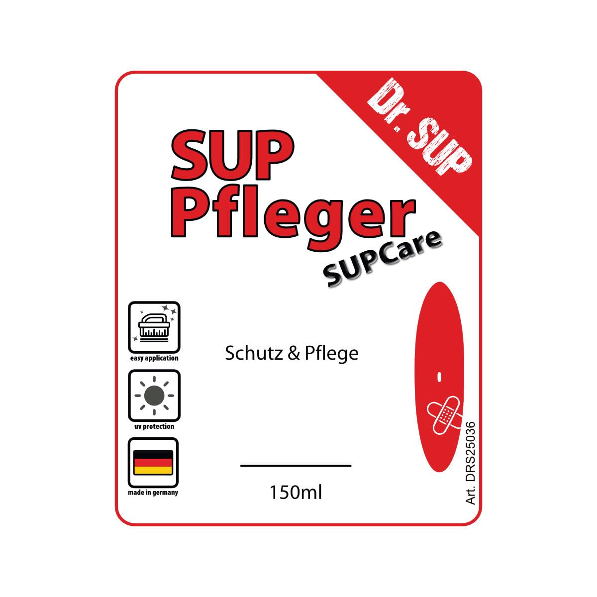 Dr. SUP - SUP Pfleger – Pflegemittel für Stand-Up-Paddle Boards | Schützt vor UV-Strahlung & Materialalterung | Für iSUPs & Hardboards