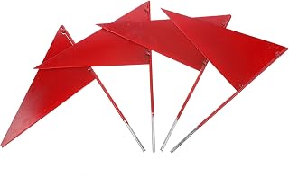 HONMEET 4piezas Triángulo De Color Bandera De Hierro Para Aire Marcador De Bandera Para Pruebas De Atletismo Rojo