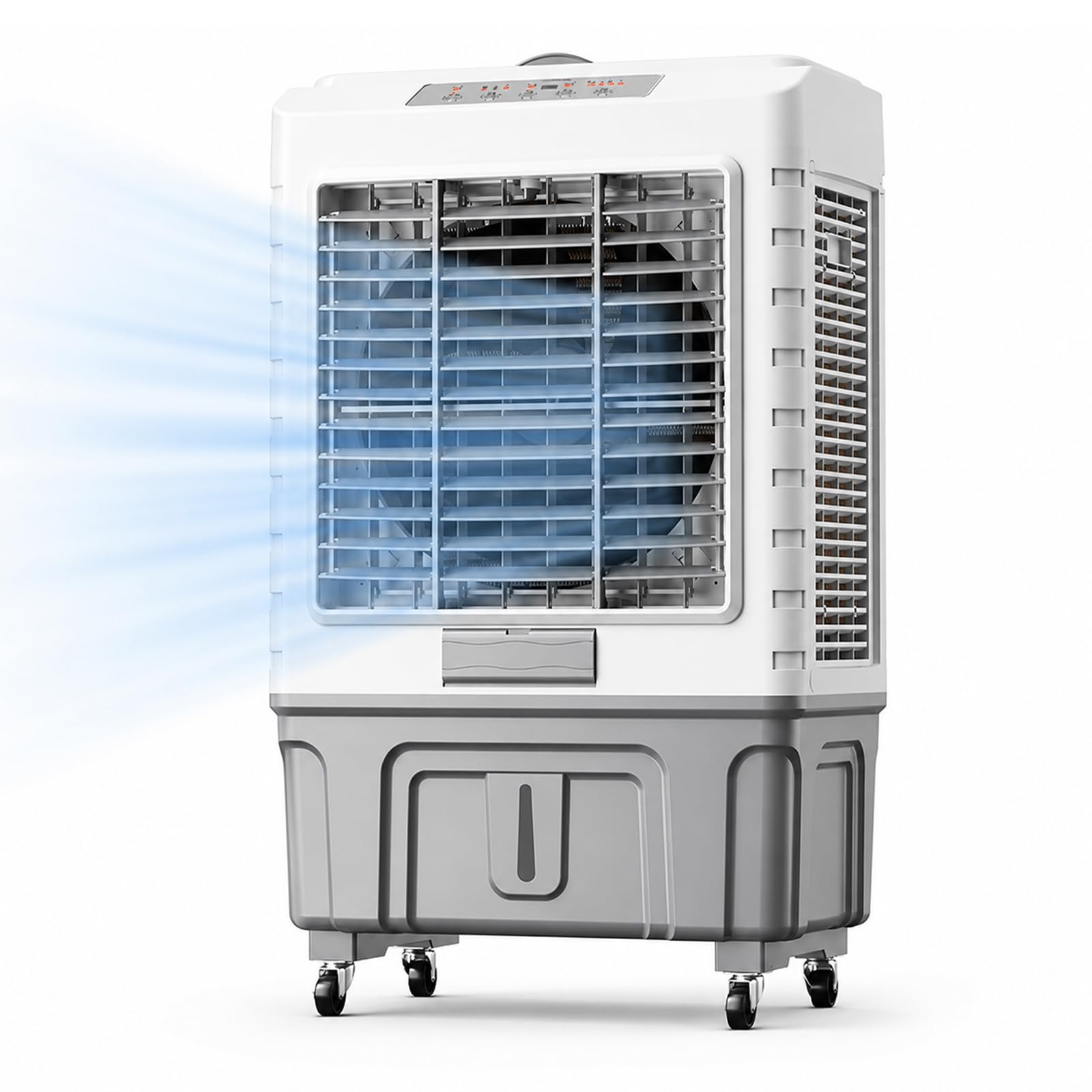 Jswhybd Remote-Controlled 200W Evaporative Swamp Cooler 2 Versions Normal & Remote Control, 55L Water Air Cooler With Timer Auto Swing, Portable Cooling Fan For Home Commercial Use Cools 45–60㎡ 60*42*102Cm