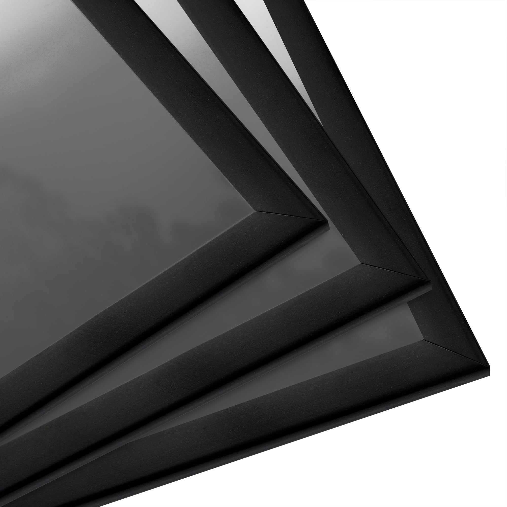 Americanflat Cadre Photo 40x60 cm Noir - Cadre 60x40 cm avec Encadrement Fin et Plexi Poli - Matériel de Suspension Intégré pour Mur - Suspension Horizontale ou Verticale - Lot de 3