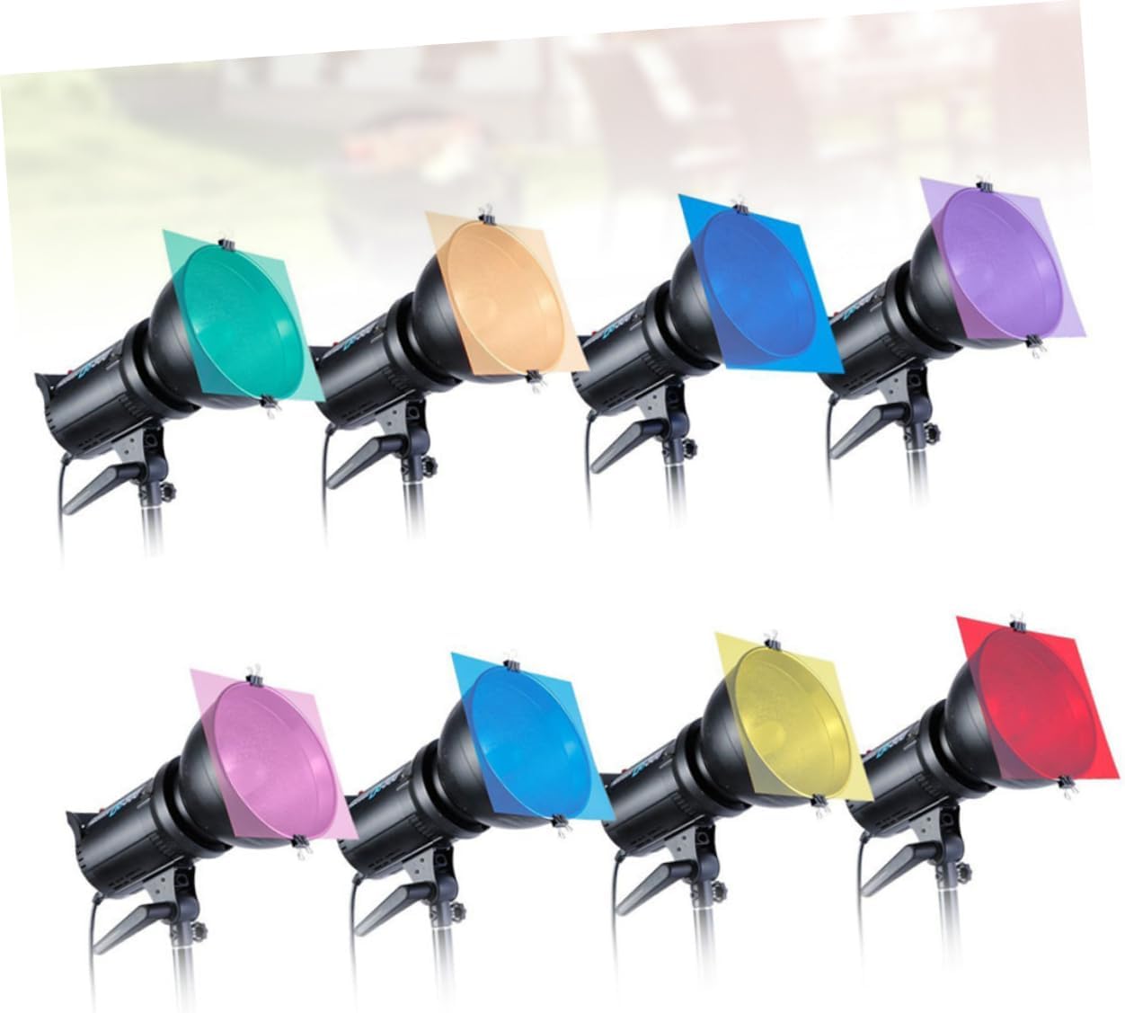 8pcs 12 Inch Flash Color Filter Gel Cards for Cameras