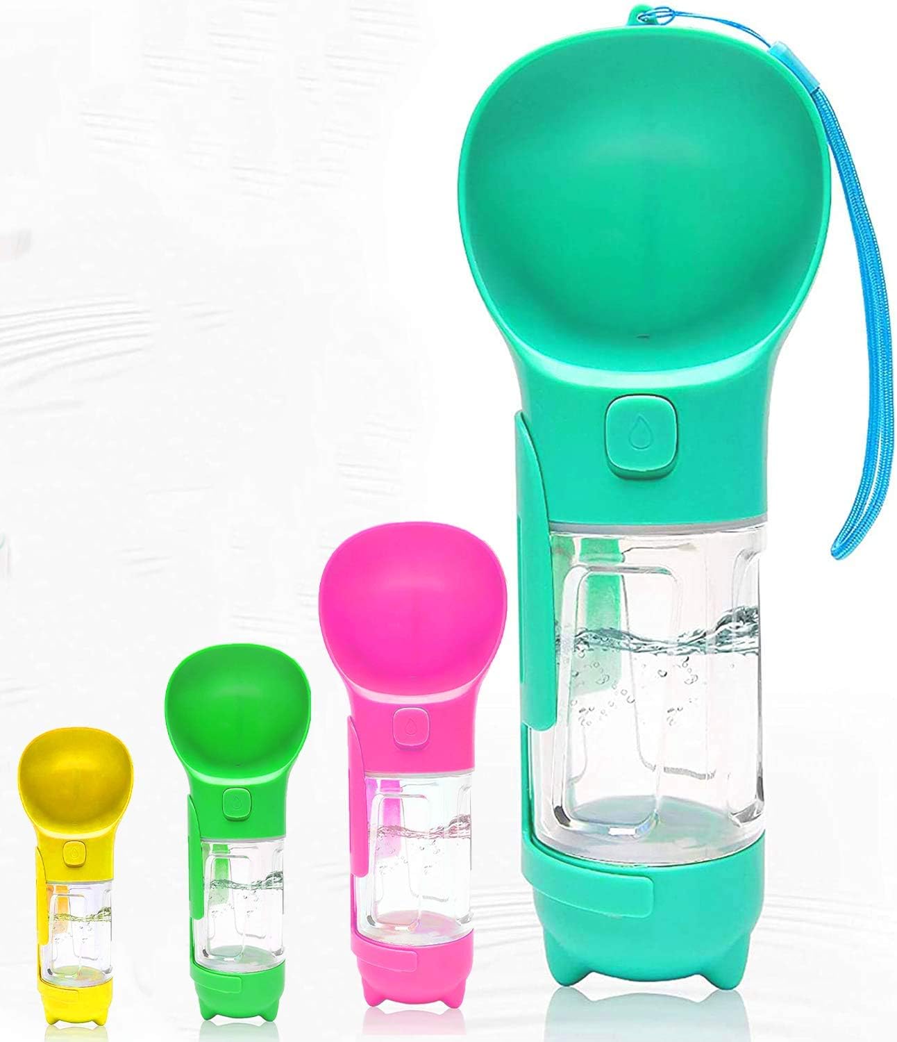 Pet Water Dispenser & Pooper Scooper – 2-in-1 Cat/Dog Water Bottle with Strap, Dog Bowl, Detachable Shovel, Bag Dispenser + 50 Bags –…