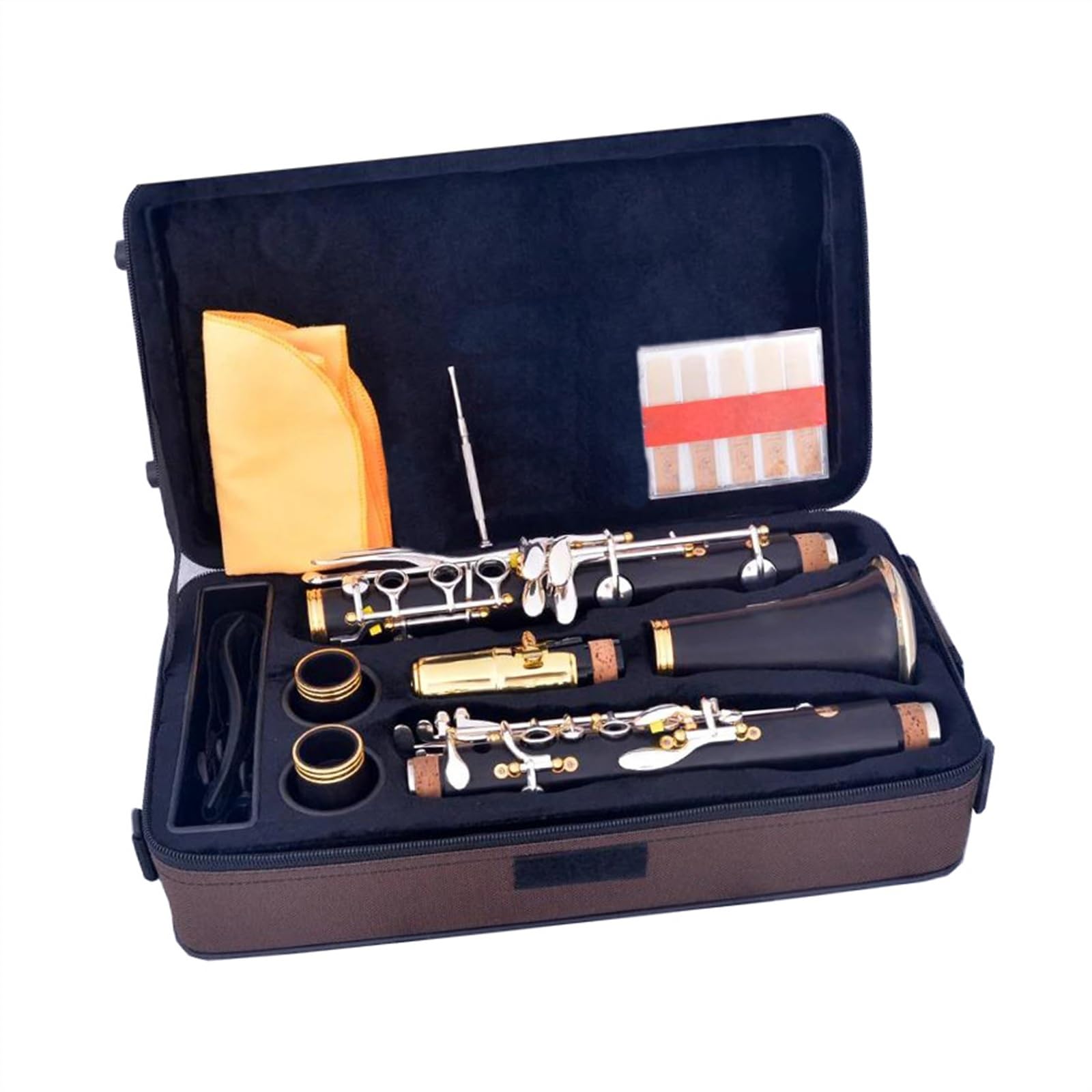 Corpo In Ebano Clarinetto Tono Sib 17 Chiavi Chiavi Placcate Argento Strumento Per Clarinetto Con Accessori Clarinetto per Principianti