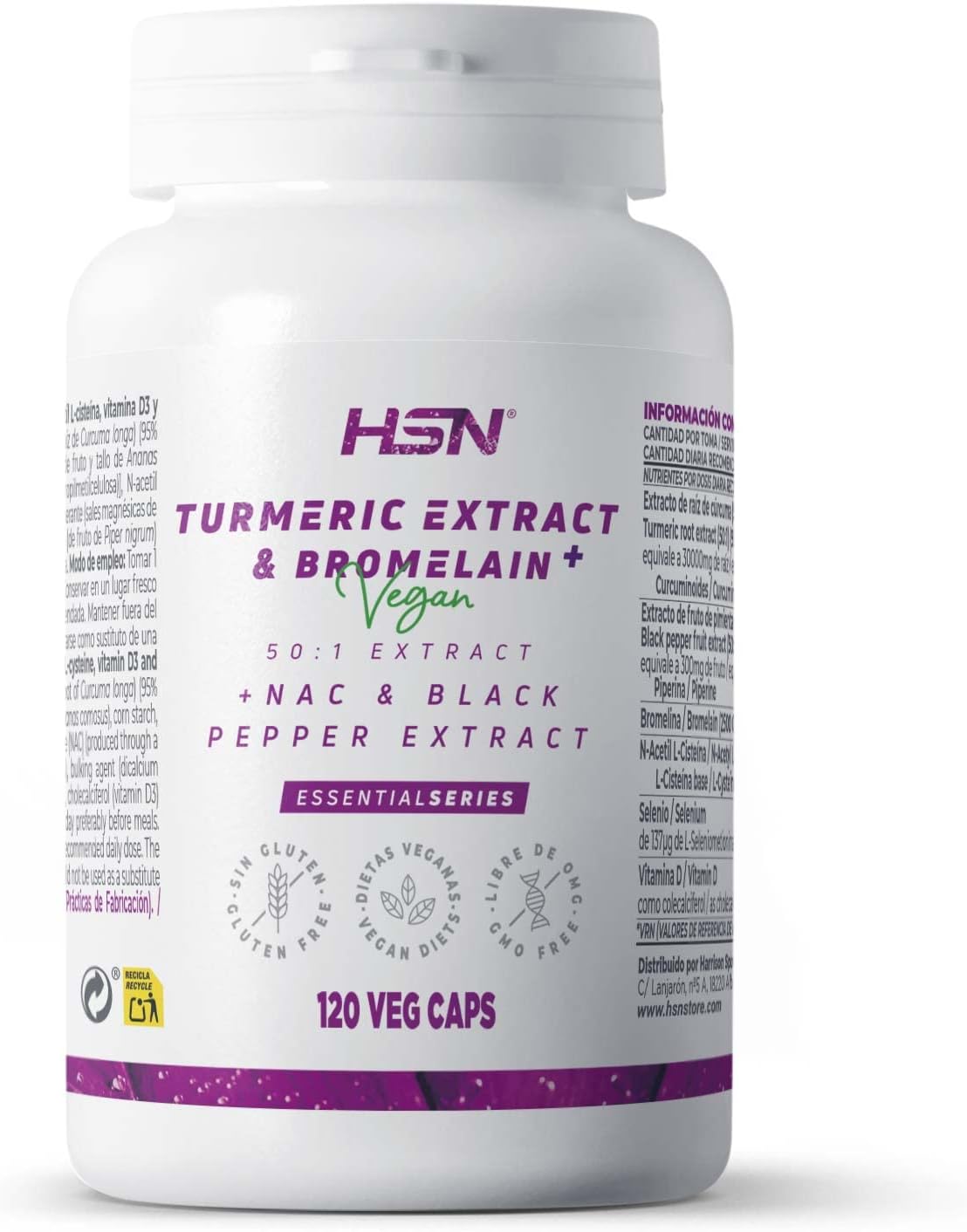 TURMERIC EXTRACT (50:1) AND BROMELAIN PLUS – 120 veg caps