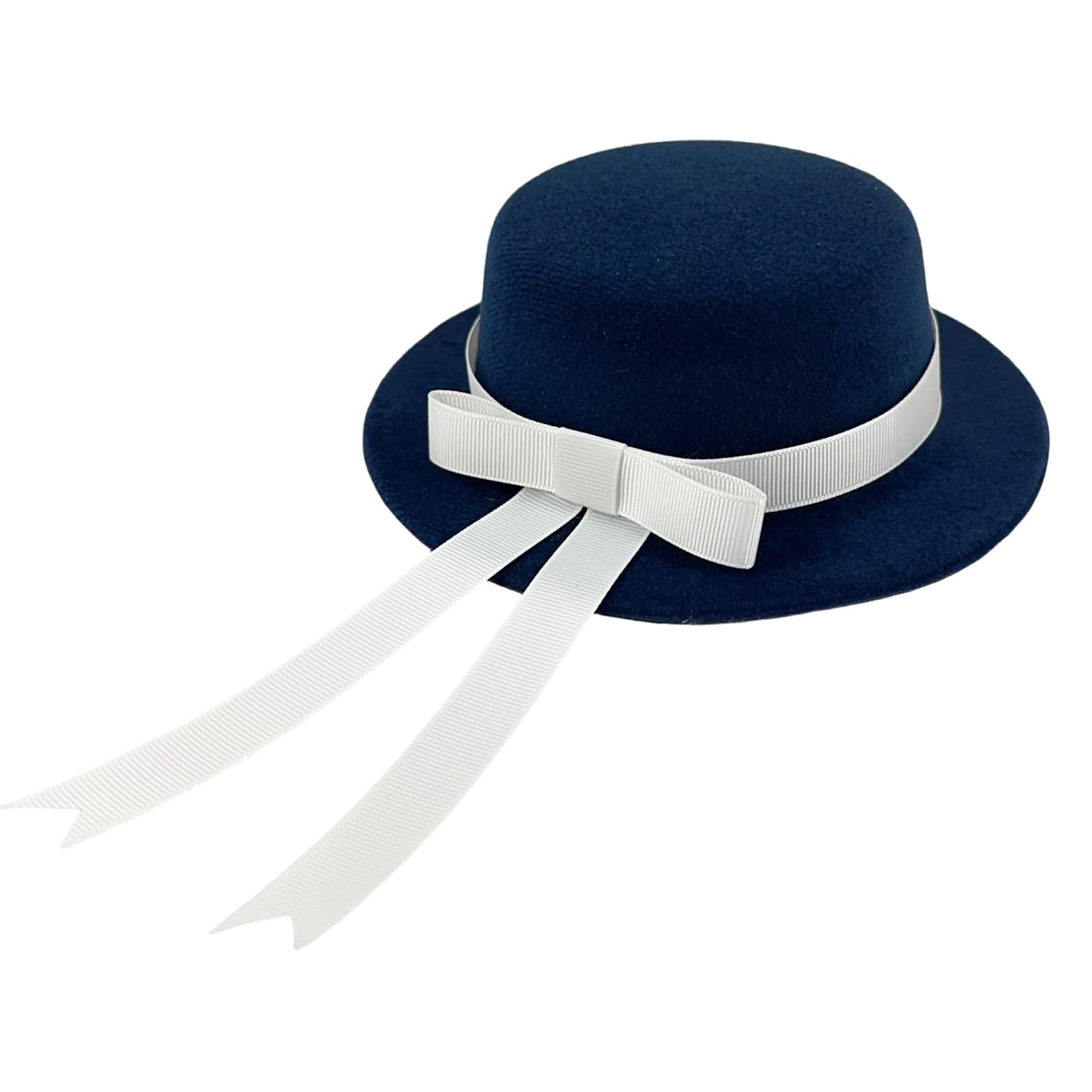 Tsophreniq Tiny Felt Hat with Ribbon Miniature Doll Hat Decoration for Doll Costume Crafting Sewing Project Clothing Decoration Cotton Uniform Accessories