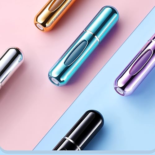 Miniatura 13 de Yamadura Mini botella de perfume atomizador recargable portátil, 0.2 fl oz de atomizador recargable, aerosol de perfume atomizador recargable, Rosa