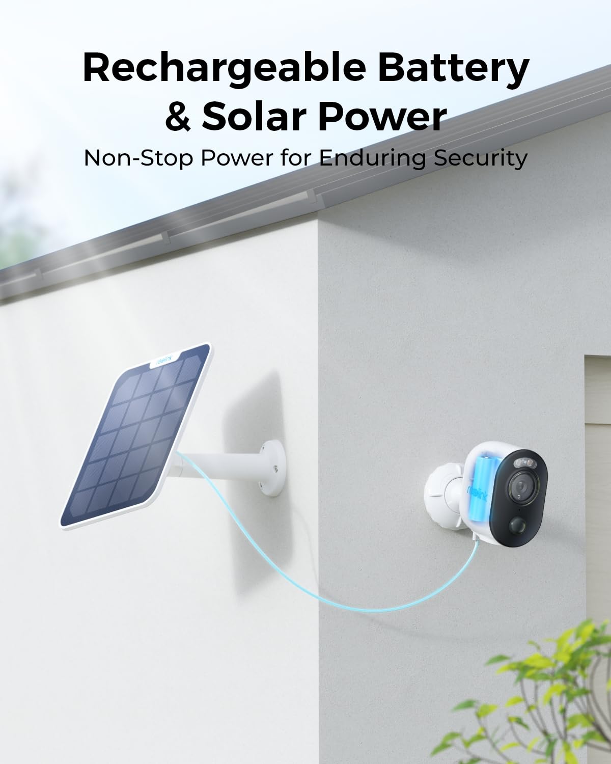 Bezprzewodowa zewnętrzna kamera do monitoringu WiFi Reolink 3MP Solar, rozdzielczość 2K, kolorowy noktowizor, wykrywanie osób/pojazdów/zwierząt, Wi-Fi 2,4 GHz, brak opłat miesięcznych, Argus 3E