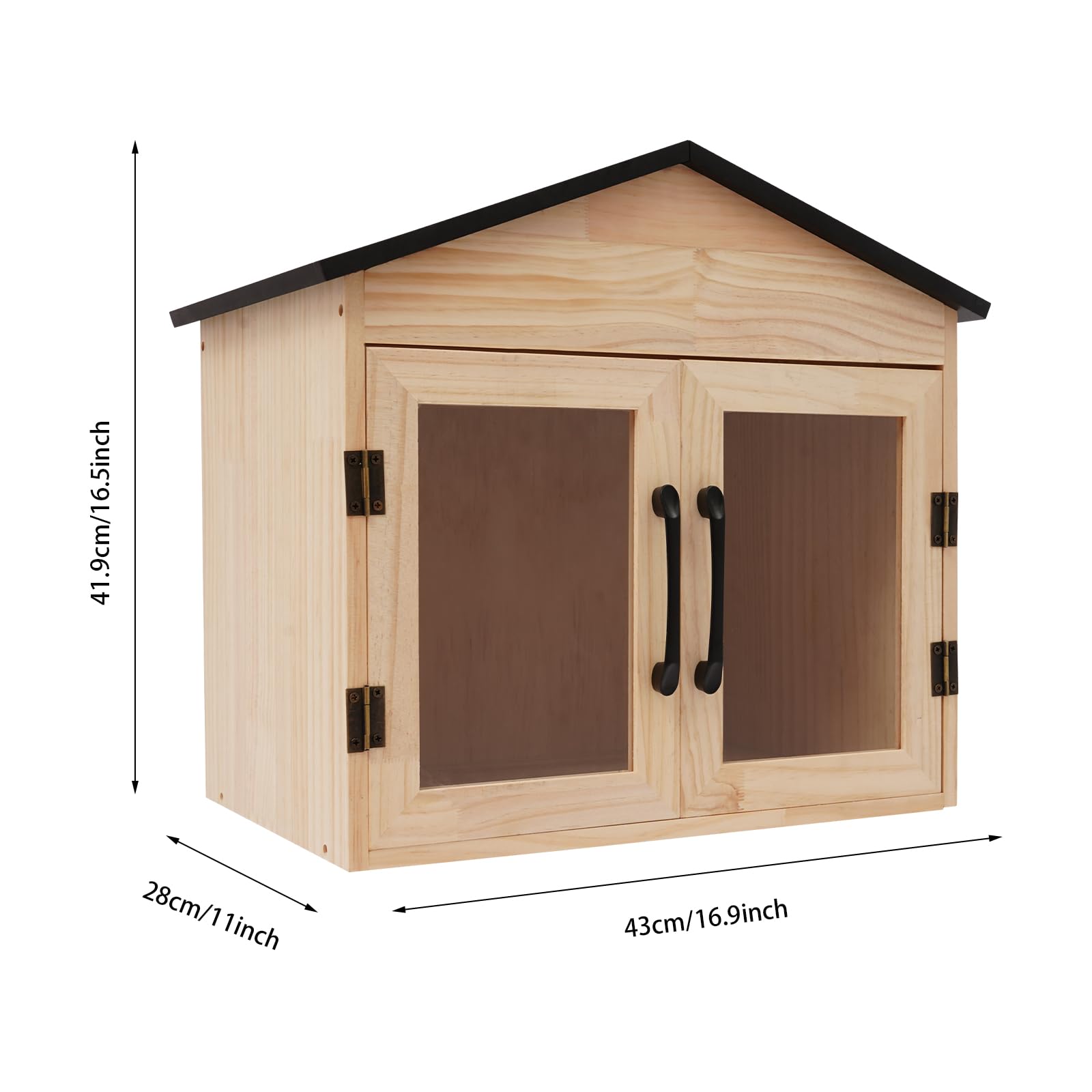 Librero de madera (43 x 28 x 41,9 cm) | Multifuncional doble puerta caja de intercambio de literatura, poste independiente, caja de libros montada