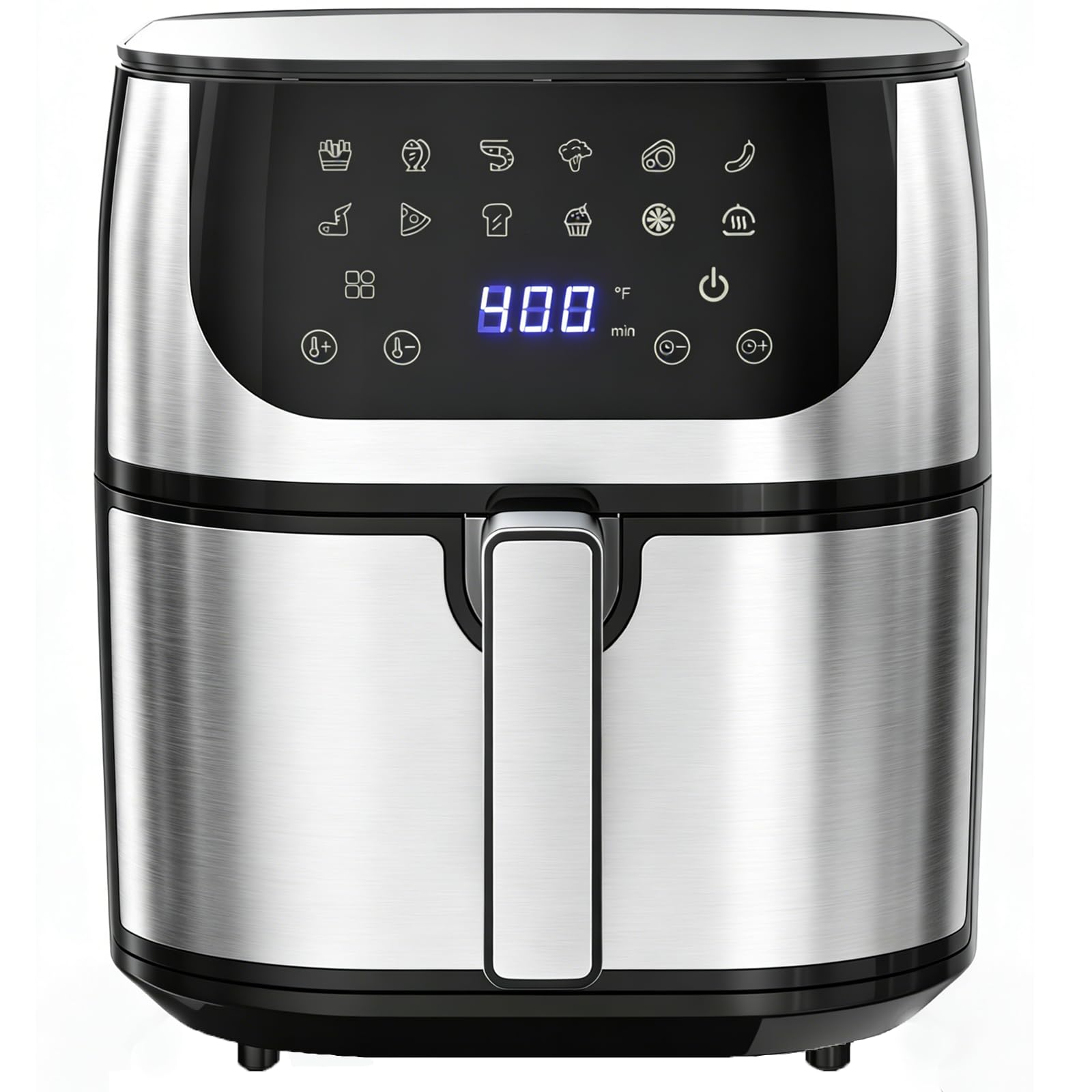 Simple Deluxe 8.5-quart air fryer in silver with digital presets