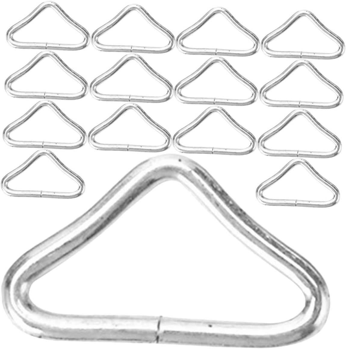 36Pcs Triangle Trampoline Rings Replacement Buckles Sturdy Metal Springs for Trampoline Parts and Accessories Wear-Resistant Craft Rings for Bags Nursery and Outdoor UseNO.2285