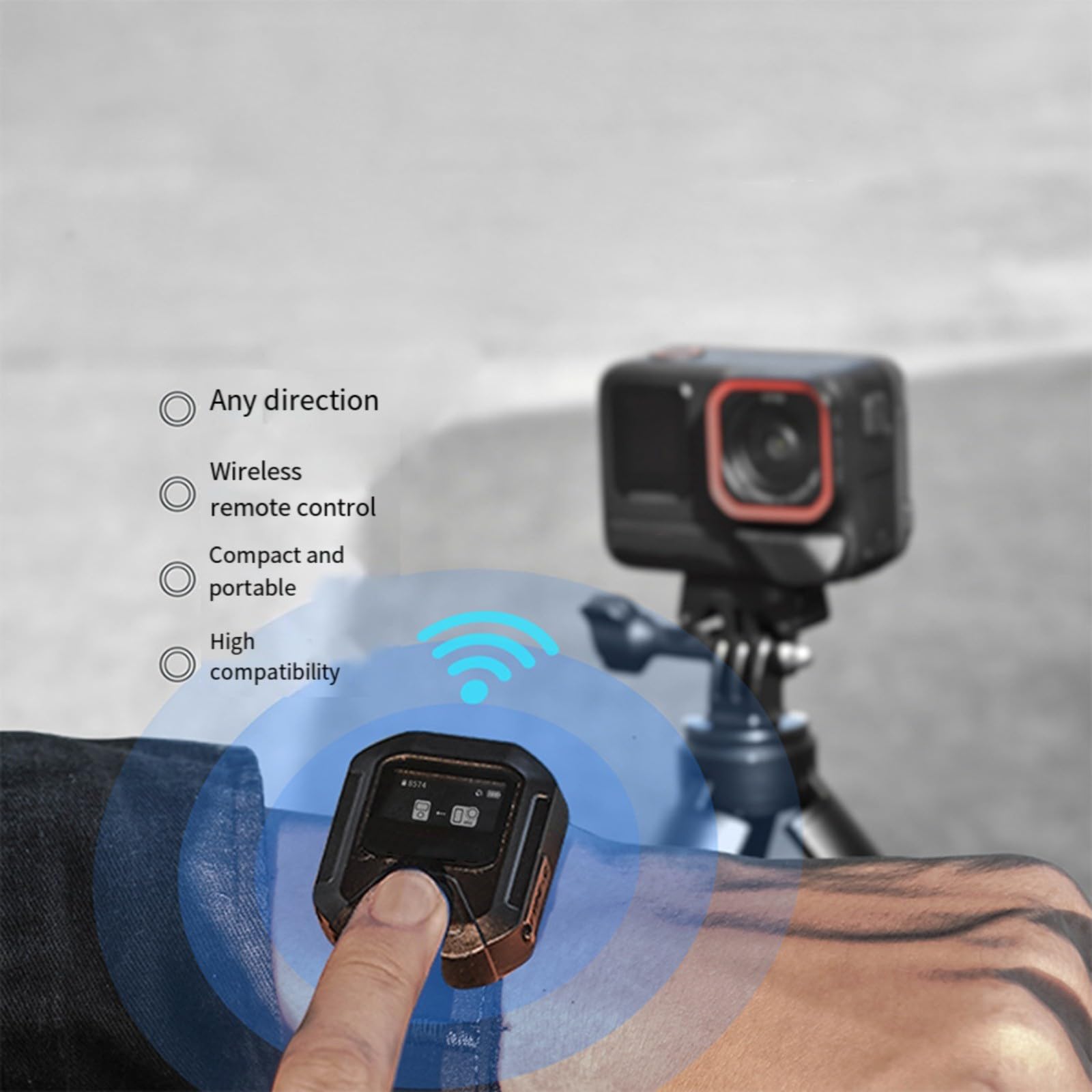Intelligente Fernbedienung für INSTA360 GPS – Echtzeitüberwachung mit integriertem Bildschirm & Standortverfolgung – 25 m lange Reichweite blaue Zahnsteuerung – inklusive Handgelenk-/Fahrradriemen für